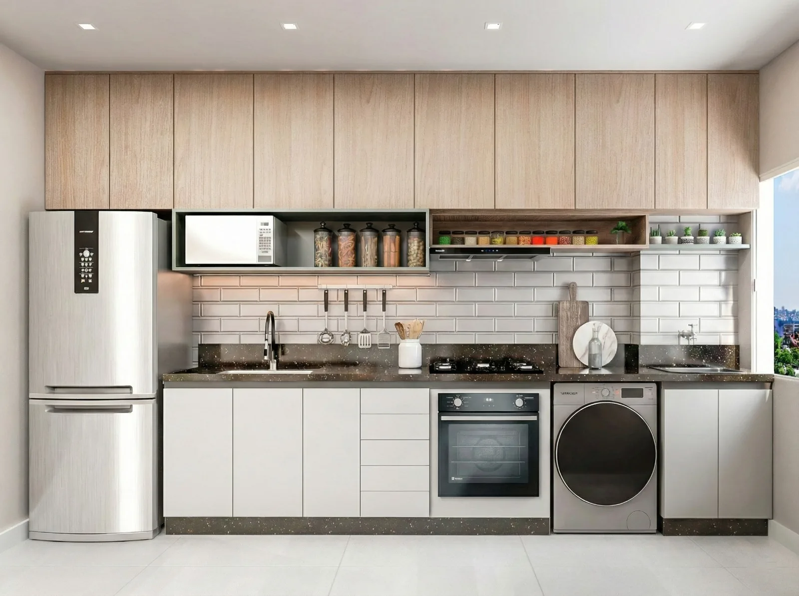 Cozinha planejada do apartamento decorado